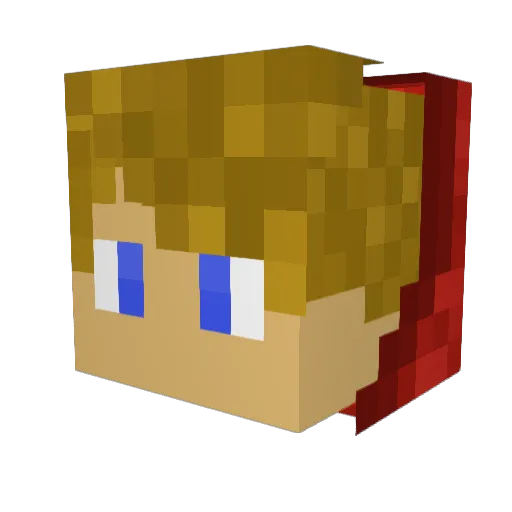 Jasbee Minecraft avatar head, 3D render