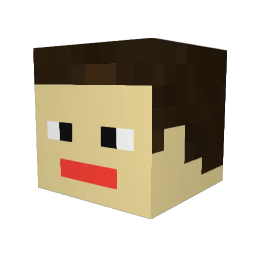 JashJua Minecraft avatar head, 3D render