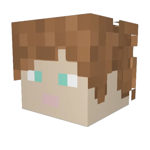 Jasmananana Minecraft avatar head, 3D render