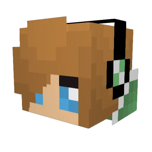 Jasmeowt Minecraft avatar head, 3D render