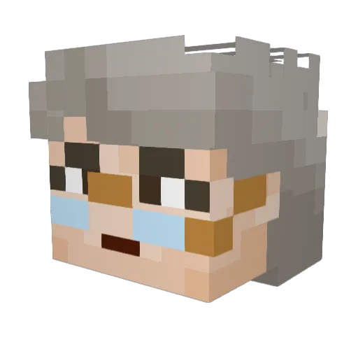Jason_Blue Minecraft avatar head, 3D render