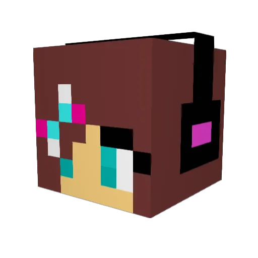 Jasped Minecraft avatar head, 3D render