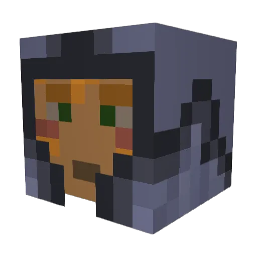 Jasutine_ Minecraft avatar head, 3D render