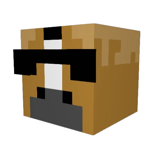 Jaunide Minecraft avatar head, 3D render
