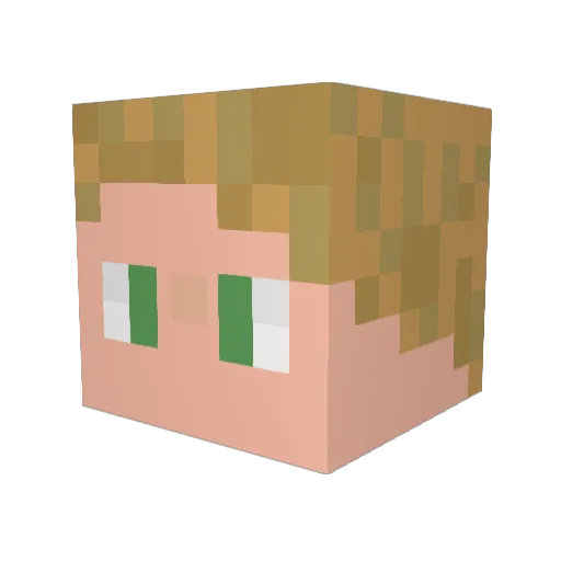 Jauns_Off Minecraft avatar head, 3D render