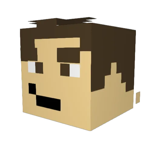 Jauxii_ Minecraft avatar head, 3D render