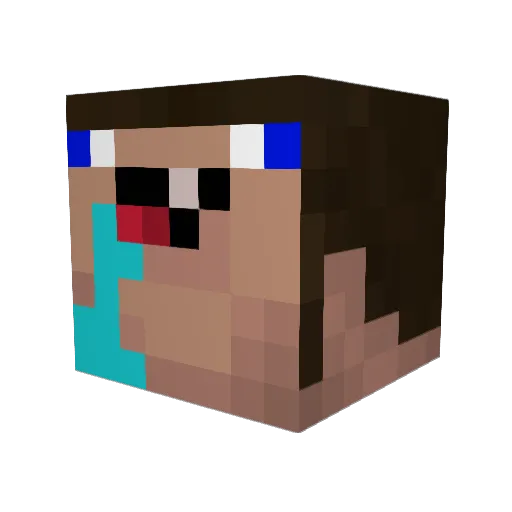 Jauzh Minecraft avatar head, 3D render