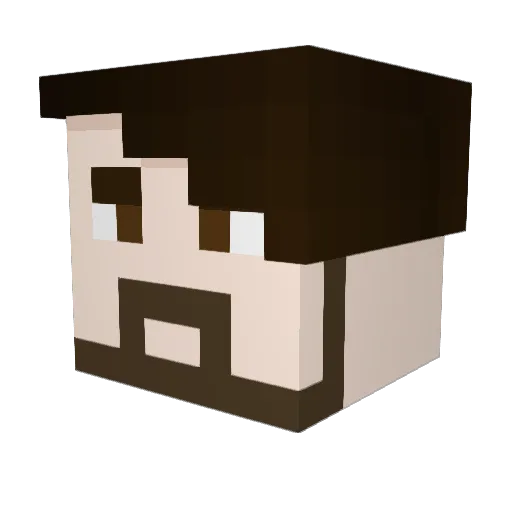 JavRoss Minecraft avatar head, 3D render