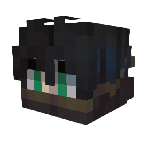 JavaGecko Minecraft avatar head, 3D render