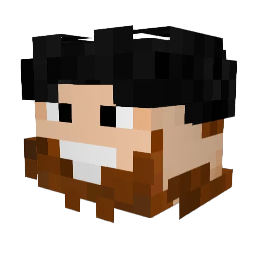 JavanRhino Minecraft avatar head, 3D render