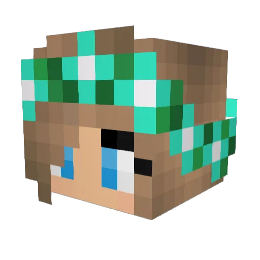 Javasa Minecraft avatar head, 3D render