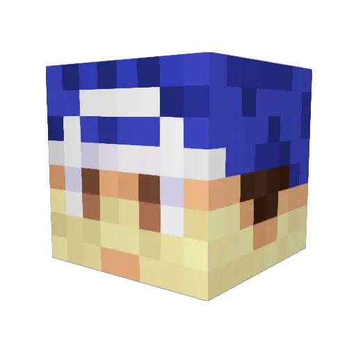 Javerage Minecraft avatar head, 3D render