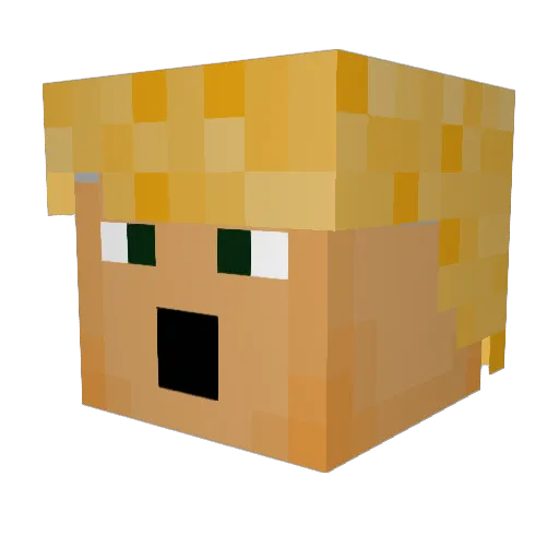 JaviIG Minecraft avatar head, 3D render