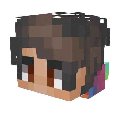 JavvCR Minecraft avatar head, 3D render