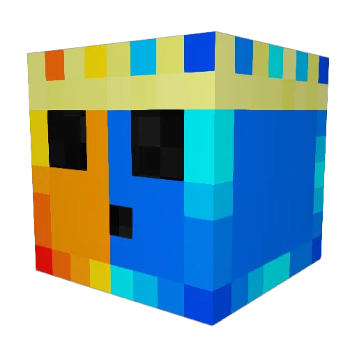 Jawaterman Minecraft avatar head, 3D render