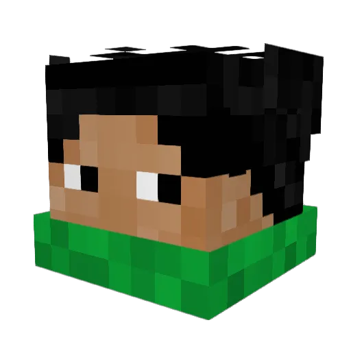 Jawunleashed Minecraft avatar head, 3D render