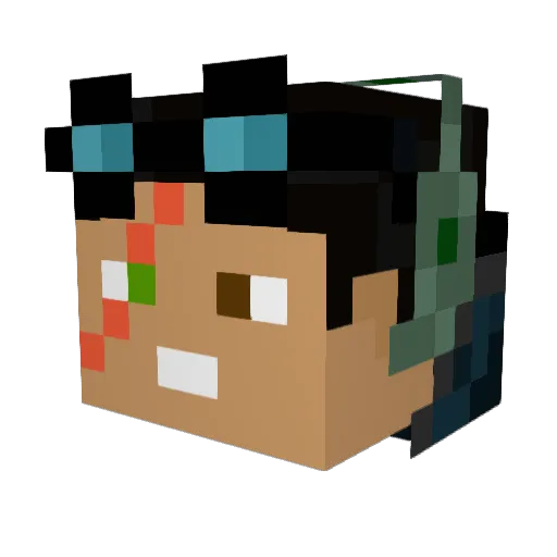 Jax_Renegade Minecraft avatar head, 3D render