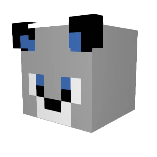 JaxonWuff Minecraft avatar head, 3D render
