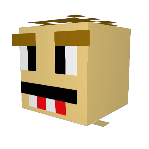 JaxyWaxy12 Minecraft avatar head, 3D render
