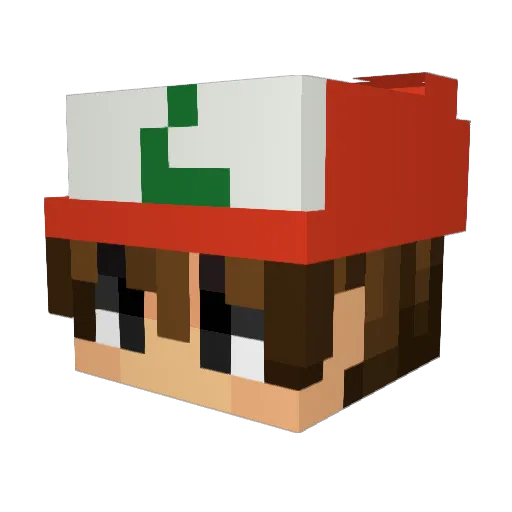 Jaxytaxy Minecraft avatar head, 3D render