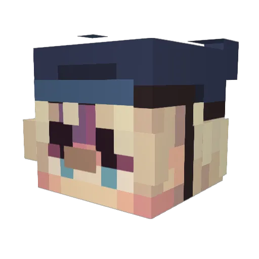 Jayaii Minecraft avatar head, 3D render