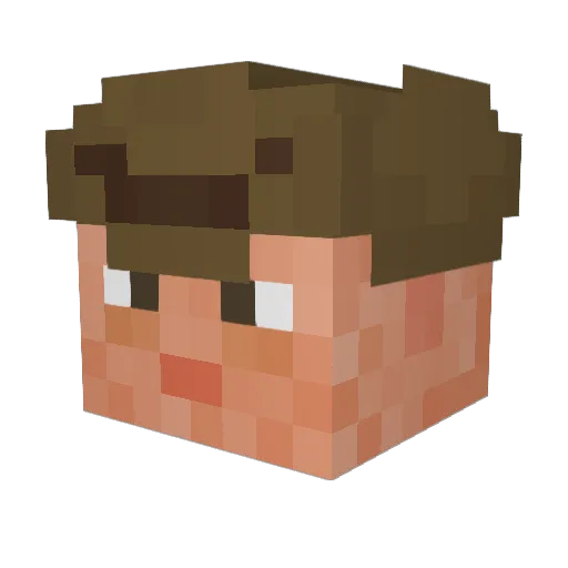 Jaybobjo Minecraft avatar head, 3D render