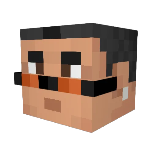 Jayeeo Minecraft avatar head, 3D render