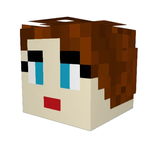 Jaynie Minecraft avatar head, 3D render