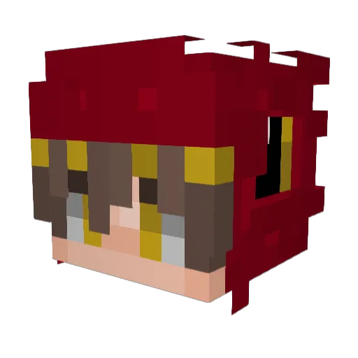 Jayransaurus Minecraft avatar head, 3D render