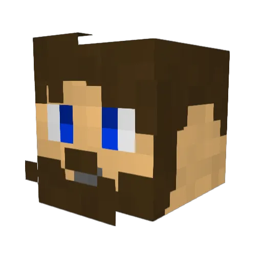 Jaywildman Minecraft avatar head, 3D render