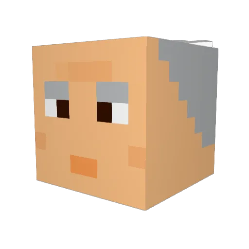 Jazgol Minecraft avatar head, 3D render