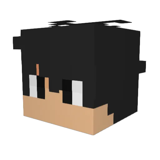 Jazleq09 Minecraft avatar head, 3D render