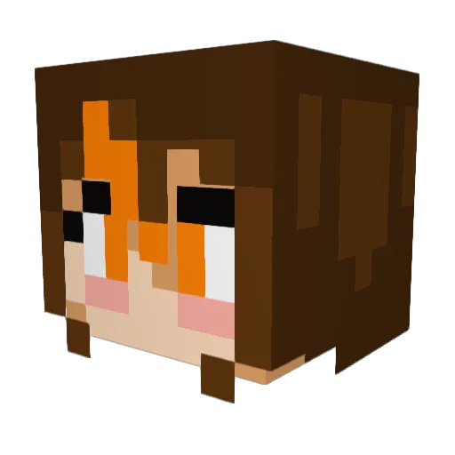 Jazlock Minecraft avatar head, 3D render