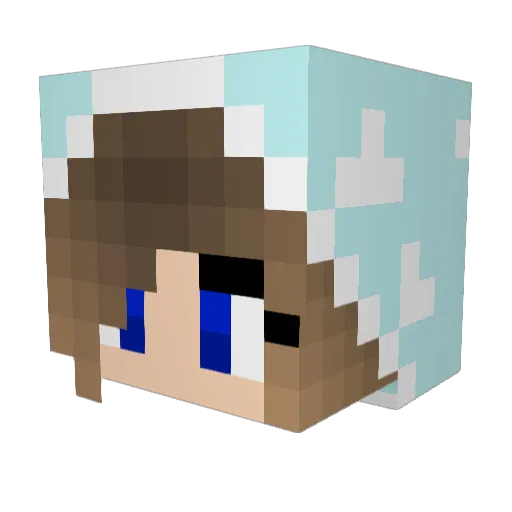 Jazuren Minecraft avatar head, 3D render