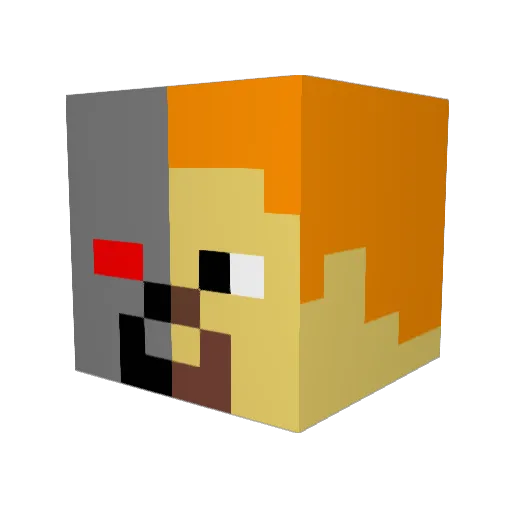 JazzFlute210 Minecraft avatar head, 3D render