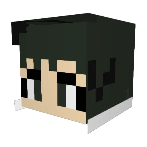 Jazzgu Minecraft avatar head, 3D render