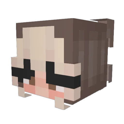 Jazzminny Minecraft avatar head, 3D render
