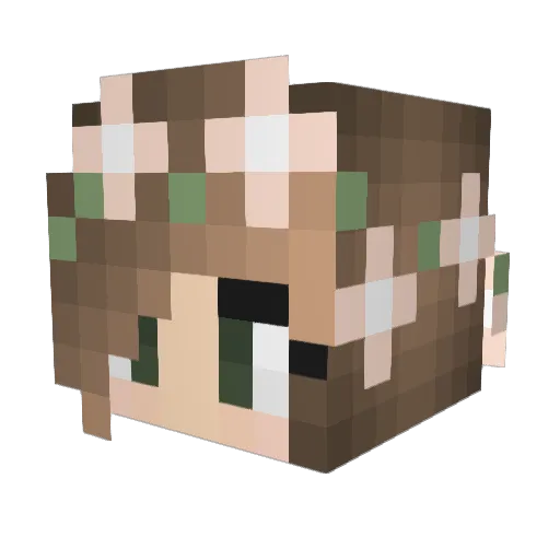 Jazzyu22 Minecraft avatar head, 3D render
