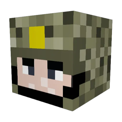 Jbarts Minecraft avatar head, 3D render