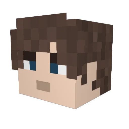 Jdlly Minecraft avatar head, 3D render