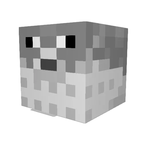 Je3ee Minecraft avatar head, 3D render