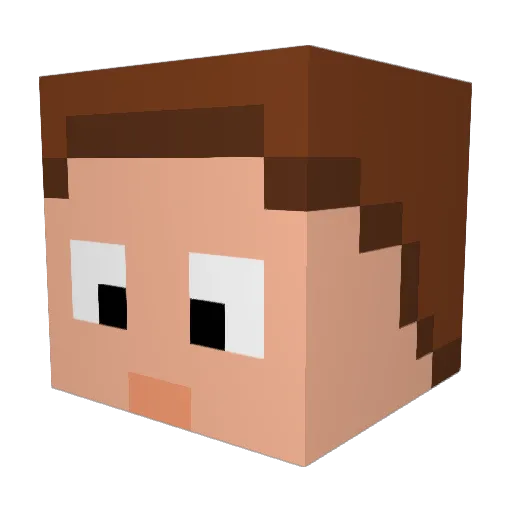 JeIIyFAST Minecraft avatar head, 3D render