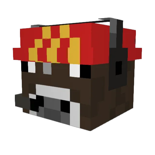 JeSuiVache Minecraft avatar head, 3D render