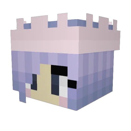JeaQueen Minecraft avatar head, 3D render