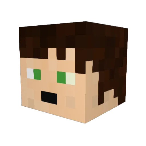 Jeamg Minecraft avatar head, 3D render