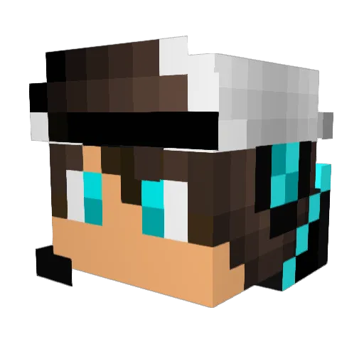 Jean712 Minecraft avatar head, 3D render