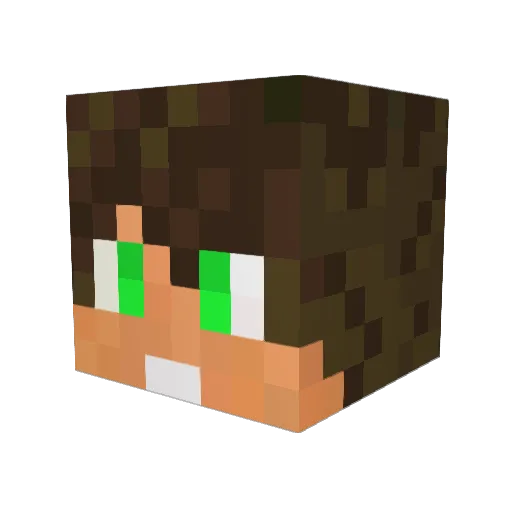 Jean7_ Minecraft avatar head, 3D render