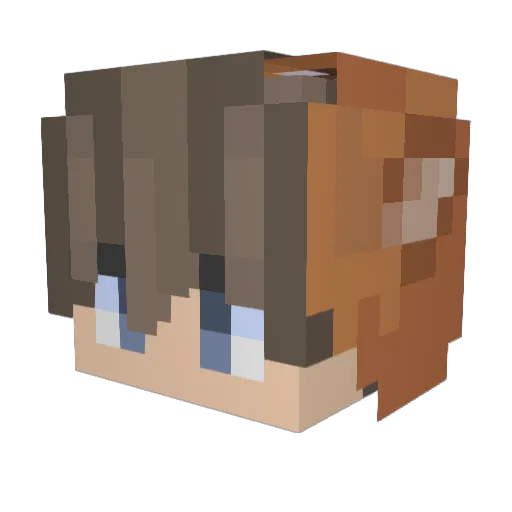 Jean Minecraft avatar head, 3D render