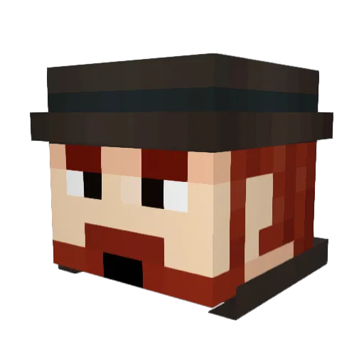Jeanbonoo Minecraft avatar head, 3D render