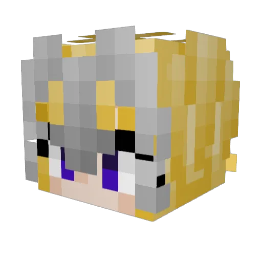 Jeanne_de_Arc Minecraft avatar head, 3D render
